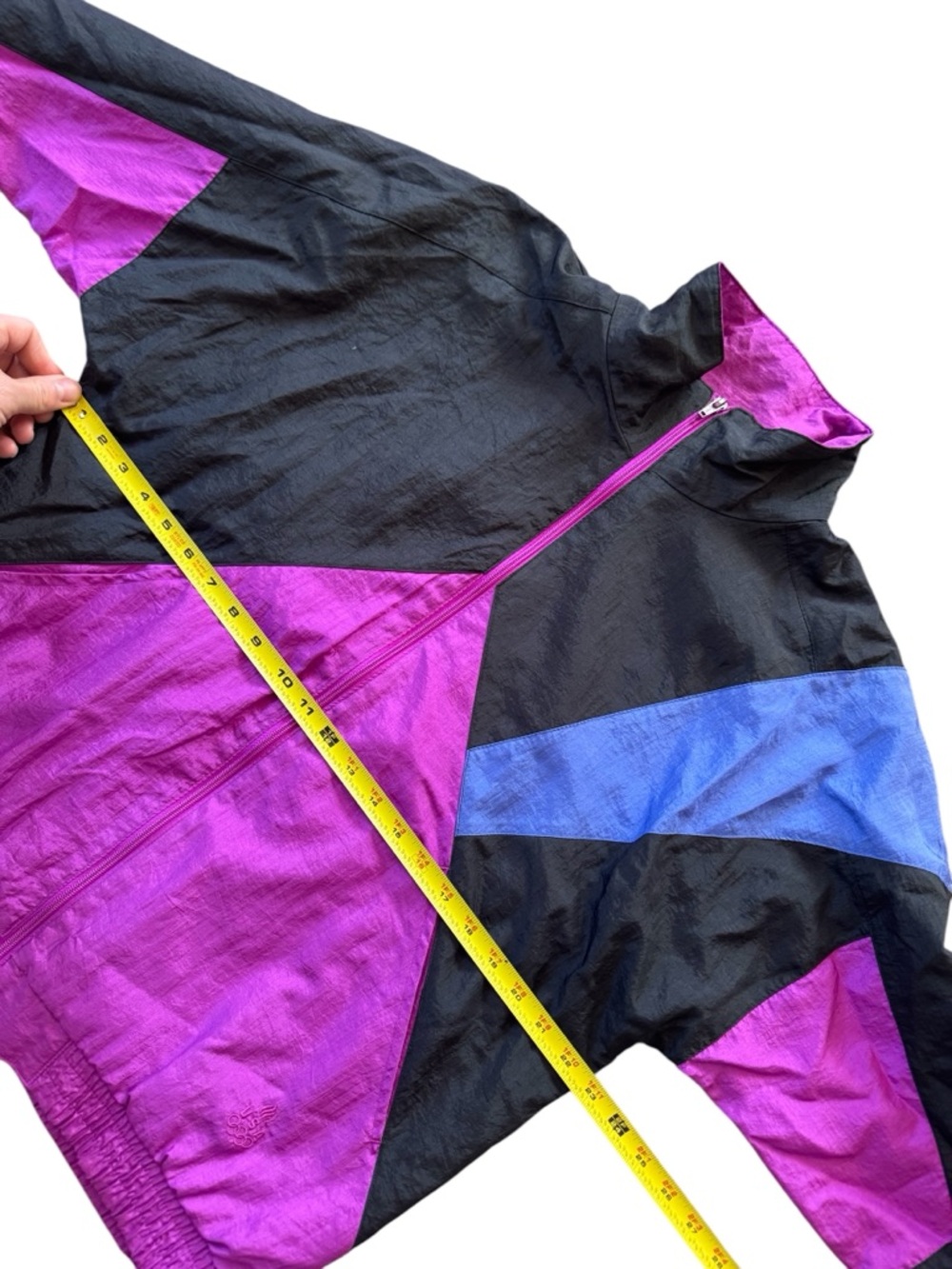 Vintage USA Olympics Windbreaker Jacket Adult Medium Purple Black Colorblock 90s - Picture 4 of 6